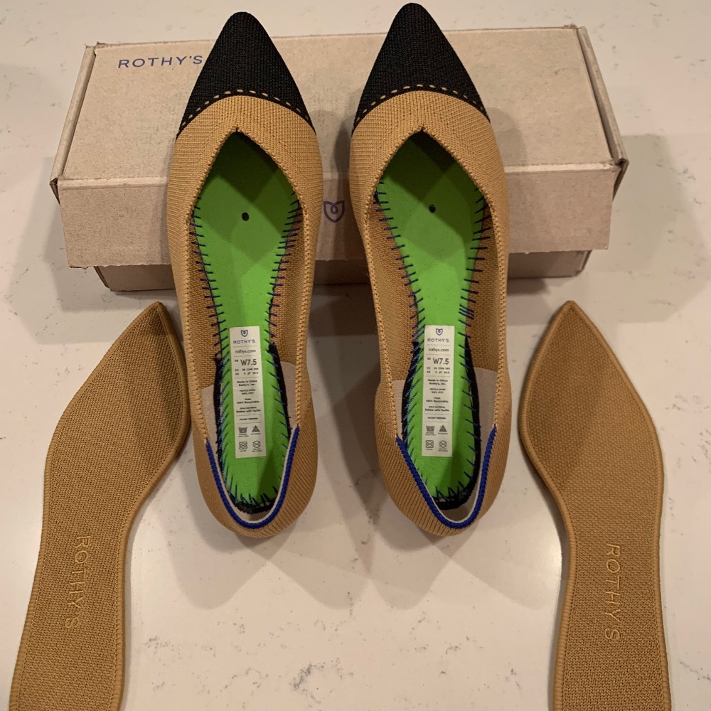 Rothy’s Women’s Point Camel Captoe Size 7.5 NWT - Picture 3 of 8